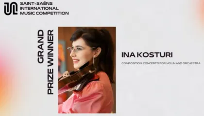 Ina Kosturi nderohet me Çmimin e Madh në Saint-Saëns International Music Competition në Angli