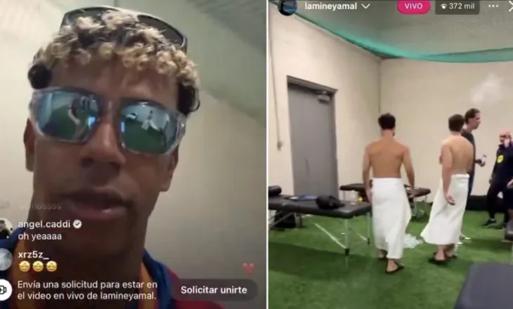 “Këtë s’mund ta filmoj”; gafa e Yamal me Szczesny, “live” nga dhomat e zhveshjes së Barcelonës