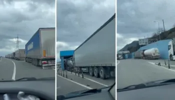 Kolaps në doganën e Hanit të Hotit/ Radha e mjeteve të tonazhit të lartë arrin 1.5 km