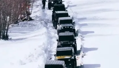 Kolona e mjeteve mes dëborës, Gjinari destinacioni i preferuar dimëror