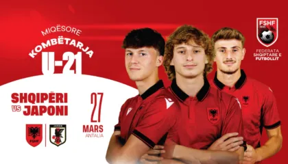 Kombëtarja U-21 / Shqipëria test miqësor me Japoninë më 27 mars