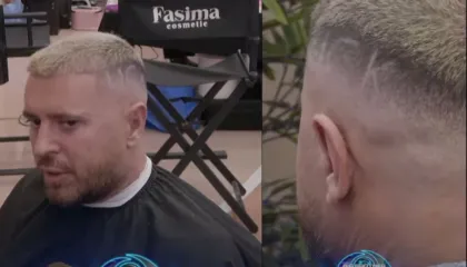 Labi me mesazh të fortë para spektaklit,, dizajnon UÇK-në në flokë