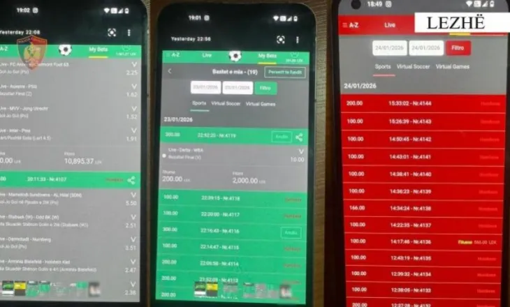 Lezhë/ Baste sportive të paligjshme – Një person përfundon në pranga, tjetri nën hetim!