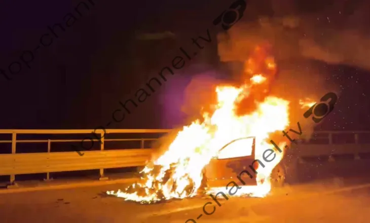 Makina përfshihet nga flakët në aksin Elbasan-Tiranë, detajet e para