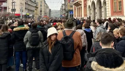 Mijëra njerëz mbushin rrugët e Beogradit, studentët iu rikthehen protestave