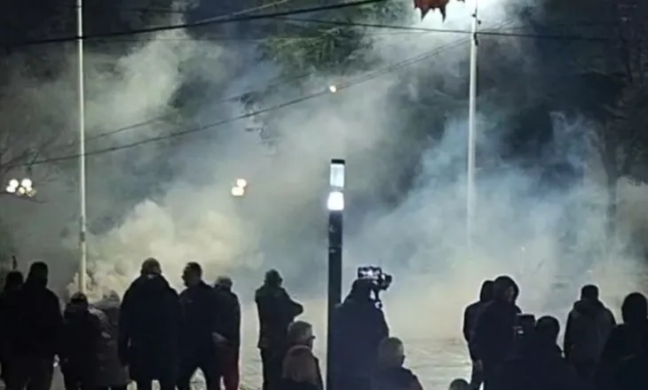 Militantët e Berishës shtyhen me policinë para Kuvendit, shpërndahen nga gazi lotsjellës