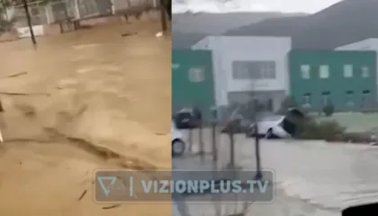 Moti i keq, uji vërshon mes për mes qytetit të Laçit