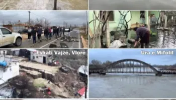 Moti i keq, Vjosa del nga shtrati në Mifol, niveli arrin në 8.5 m, gati 1000 shtëpi në Durrës nën ujë, përmbytje…