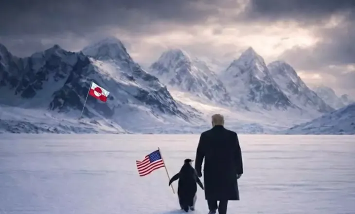 Një postim i Shtëpisë së Bardhë me Trumpin dhe një pinguin që ’’pushtojnë’’ Groenlandën shkakton ironi