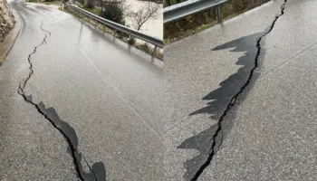 Pamje të frikshme, shihni si është çarë rruga Përmet–Çarçovë (FOTO)