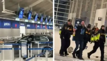 Panik në Detroit, makina nuk ndalet dhe përfundon në sportelet e aeroportit, lëndohen 6 persona