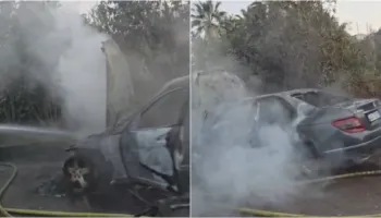 Panik në Tiranë, makina përfshihet nga flakët në ecje, nuk raportohet për të lënduar