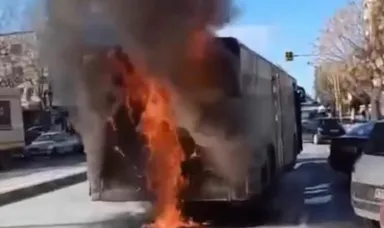 Panik te qytetarët/ Tym dhe flakë gjigante, autobusi shkrumbohet në mes të qytetit