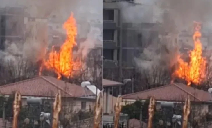 Përfshihen nga flakët dy banesa në Elbasan, ja si nisi zjarri (VIDEO)