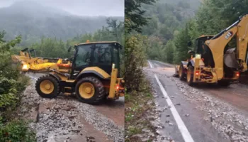 Problematikat nga reshjet e shiut në qarkun e Shkodër, bllokohet një pjesë e rrugës në aksin Ura e Shtrejtë–Prekal