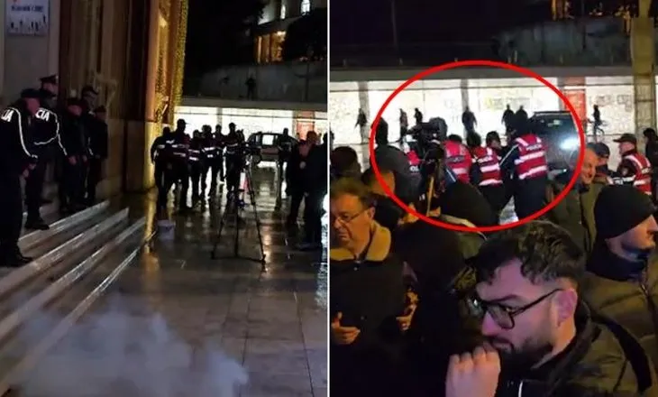 Protestuesit hedhin domate dhe kapsolla tek Bashkia, Forcat Shqiponja shoqërojnë të riun