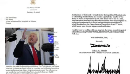 Rama publikon ftesën e Trump për tu bërë pjesë e Bordit të Paqes