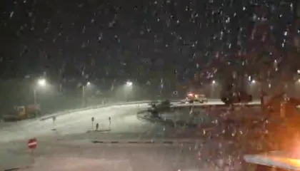 Reshje dëbore me intenstitet të lartë në Qafë Thanë