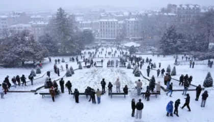 Reshjet e dëborës në Paris, anulohen disa fluturime