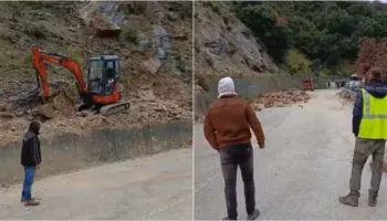 Rrëshqitje të masivit shkëmbor në aksin Kuç-Qeparo, bllokohet për disa orë qarkullimi i automjeteve