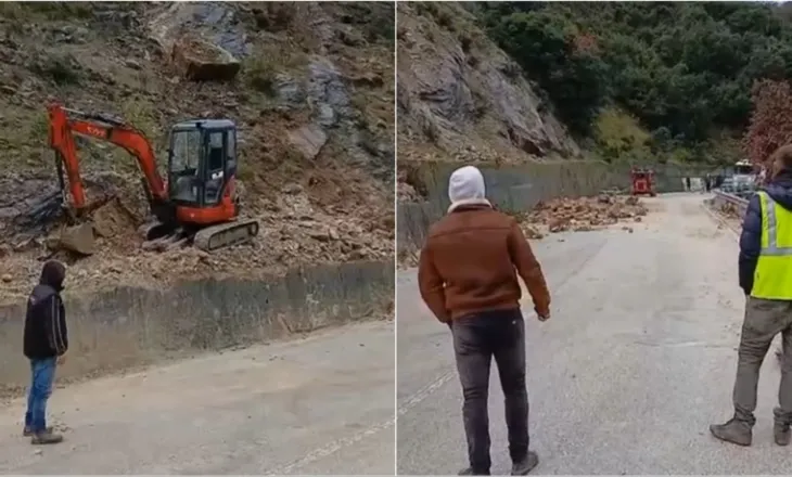 Rrëshqitje të masivit shkëmbor në aksin Kuç-Qeparo, bllokohet për disa orë qarkullimi i automjeteve