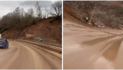 Rrezik për drejtuesit e automjeteve/ Punime që zvarriten, rruga nacionale Librazhd-Prrenjas mbulohet nga balta