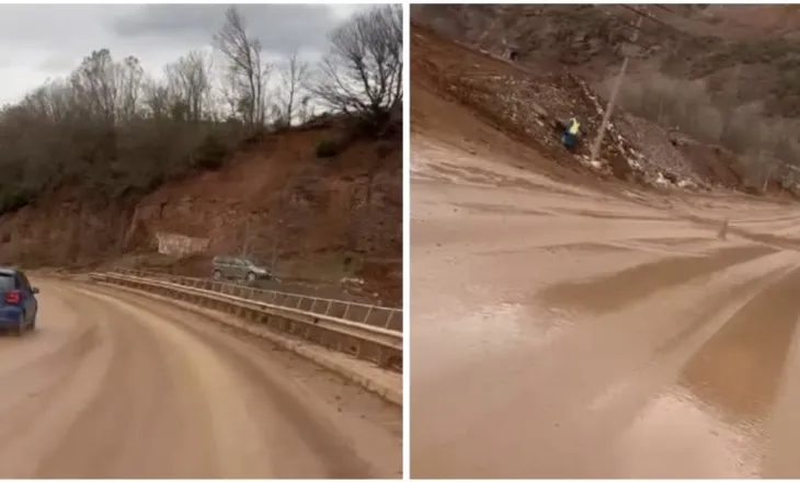 Rrezik për drejtuesit e automjeteve/ Punime që zvarriten, rruga nacionale Librazhd-Prrenjas mbulohet nga balta