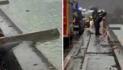 Shkodër/ Makina ra në lumë nga ura e Spatharit – Shpëtojnë mrekullisht 3 personat që ndodheshin në mjet