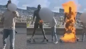 Shokohet Ronaldo, i vihet flaka statujës së tij në Madeira. Arsyeja është e çmendur (fotot)