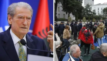 ‘Stop terrorit ndaj protestuesve paqësor’, Berisha mbështet protestën e Lapajt para Kryeministrisë