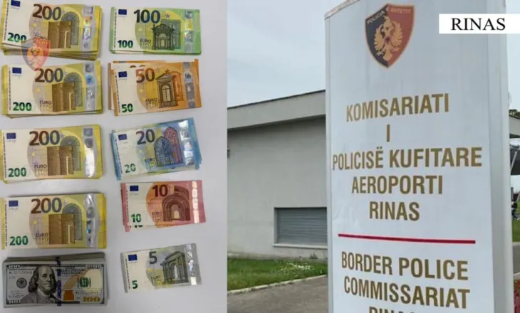 Tentoi të kalonte në aeroportin e Rinasit me mbi 60 mijë euro dhe 10 mijë dollarë, procedohet penalisht 45-vjeçarja kineze