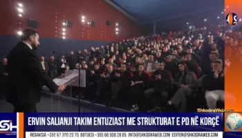 VIDEO – Ervin Salianji takim entuziast në Korçë me strukturat e PD, i kthen përgjigje lidershipit demokrat
