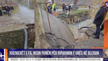 VIDEO – Nis puna për riparimin e urës së dëmtuar në Bleran të Bardhajve, u sherben 600 banorëve…
