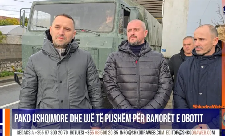VIDEO – Pako ushqimore dhe ujë të pijshëm për banorët e izoluar në Obot të Bashkisë Shkodër…