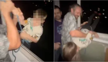 VIDEO/ Pamje të rënda, babai i dehur var me litar djalin e tij nga kati i shtatë i pallatit për të argëtuar miqtë…