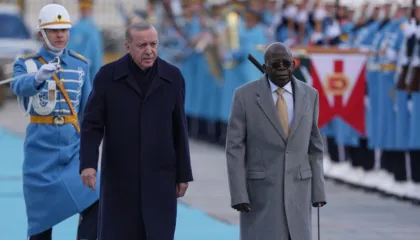 VIDEO/ Presidenti nigerain përballet me incidentin e sikletshëm, humb ekuilibrin dhe rrëzohet gjatë pritjes në Ankara