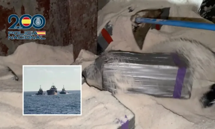 VIDEO/ Sekuestrohet sasi rekord kokaine në  Spanjë, 10 ton “e bardhë” ishte fshehur në kontejnerët e kripës