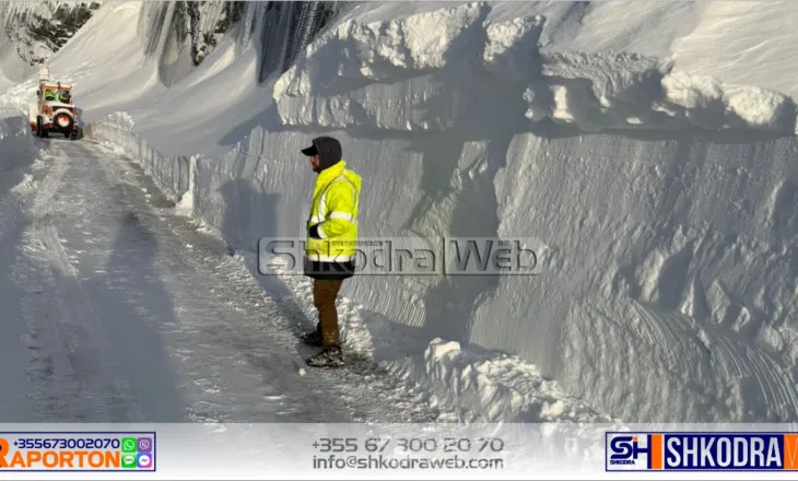 VIDEO – Zonat malore të qarkut Shkodër nën “pushtetin” e borës, trashësia arrin deri në 120 cm…