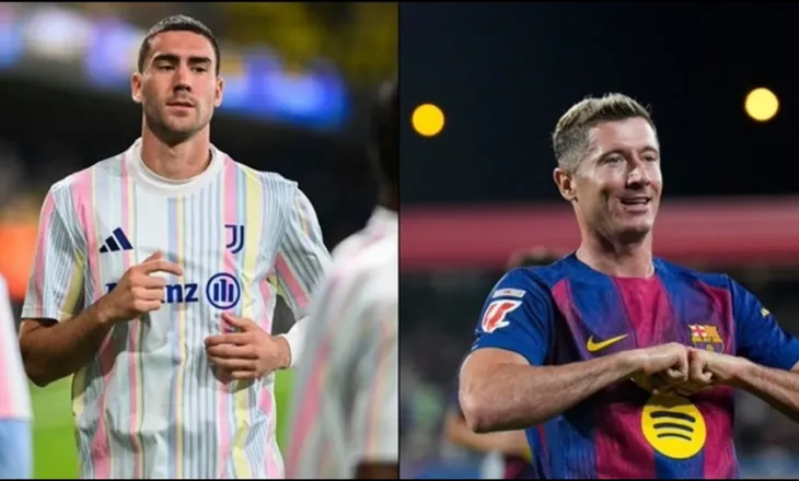 Vlahovic–Lewandowski, fate të kryqëzuara. Barça “rezervon” serbin, Milani sfidon katalanasit në dy fronte