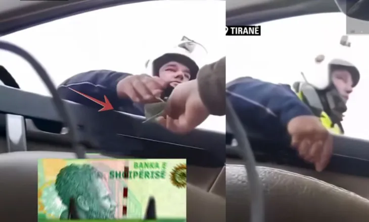 10 mijë lekë në dorë/ Qytetari filmon policin duke marrë ryshfet në autostradën Tiranë–Durrës