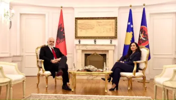 18 vjetori i Pavarësisë së Kosovës, Edi Rama takohet në Prishtinë me presidenten Vjosa Osmani