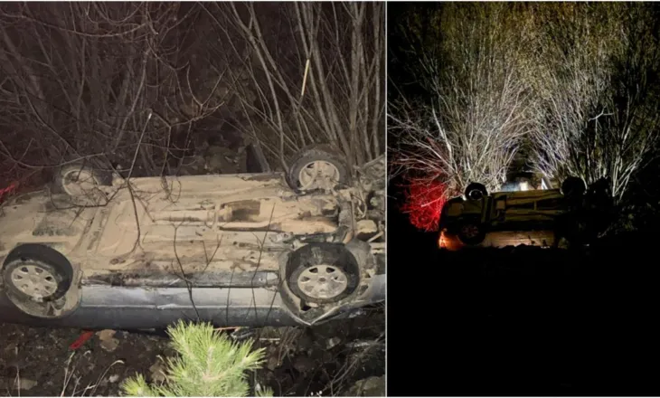 Aksident i rëndë në aksin Pukë–Qelëz, makina del nga rruga dhe përfundon përmbys në përrua (Detaje)