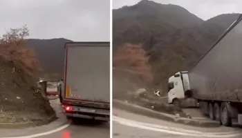 ARRSH devijoi qarkullimin pas shembjeve në Librazhd-Prrenjas/ Tre trajlera bllokohen në rrugën Maliq-Gramsh