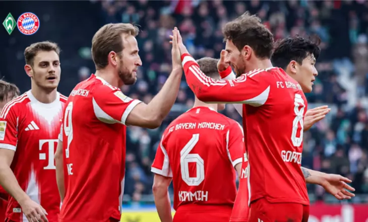 Bayerni i përgjigjet Dortmundit, fitore e pastër ndaj Werder Bremen