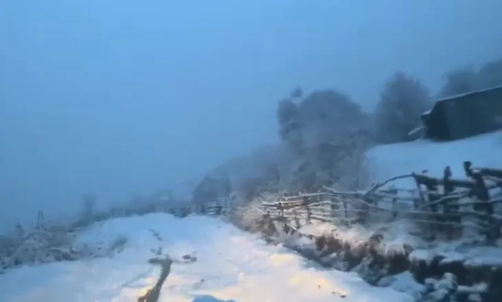 Dëbora arrin në 20 cm në fshatin Rovje të Gramshit, kalohet vetëm me zinxhirë