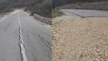 Dëmtohet rruga Vllahinë-Poçem, çahet asfalti, mjetet qarkullojnë me vështirësi