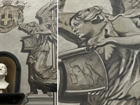 Engjëll apo kryeministre? Afresku me fytyrën e Giorgia Melonit në Romë ndez debate dhe polemika