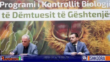 FOTO – Programi i kontrollit biologjik të dëmtuesit të gështenjës, nënshkruhet marrëveshja me ministrin Salla