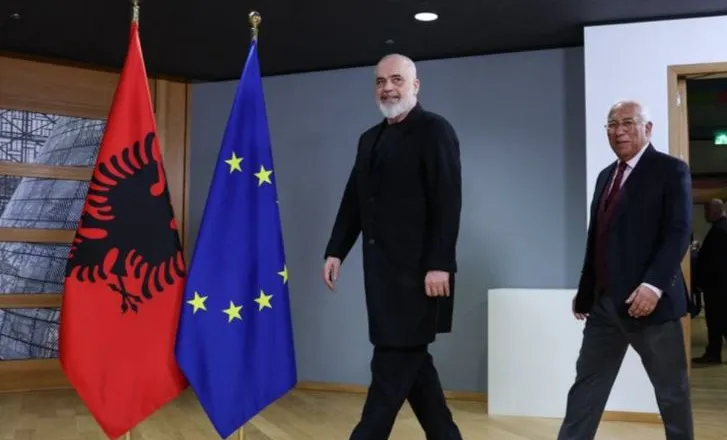 FOTO/ Rama vizitë zyrtare në Bruksel, takohet me Presidentin e KiE, Antonio Costa