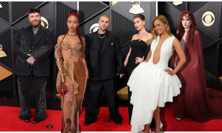 FOTO/ Tapeti i kuq, çfarë veshën yjet në në tapetin e kuq të Grammy Awards 2026